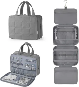 Large Toiletry Travel Bag – 4 Zippered Compartments Back Pocket Lightweight | Organizer for Women, Foldable Travel Kit for Toiletries, Cosmetics , Accessories, for Business Trips, Vacations, Gym