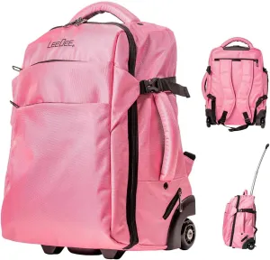 LeeDee Rolling Backpack, Wheeled backpack, Backpack with wheels, Business, Travel, Laptop, Carry-on luggage (SakuraPink)