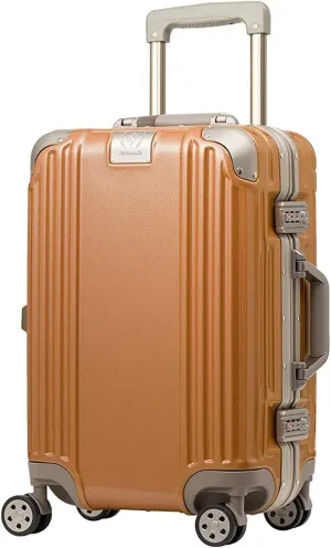 LEGEND WALKER Durable Aluminum Frame Luggage 21-inch, Mimosa Orange, 5509-48-OR