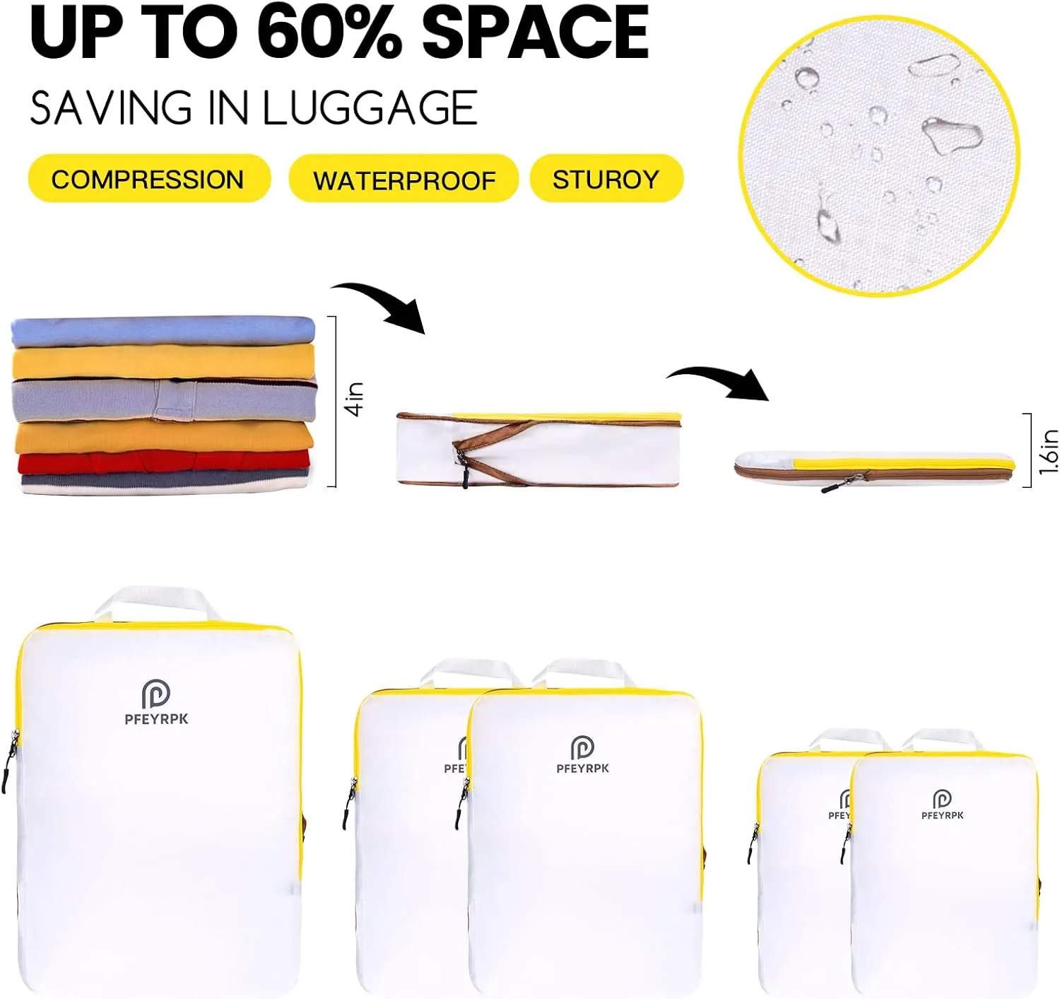 Lightweight Compression Packing Cubes for Suitcases, Compressible Expandable Travel Packing Organizer with Clear Toiletries and Backpack Bag, Travel Essentials for Carry on Luggage 7 Set