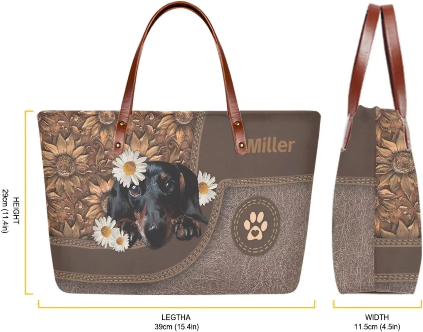 Lotusorchid Custom Top Handle Bags for Women, Personalized Satchel Handbag Tote Shoulder Bag with Matching Wallet for Women