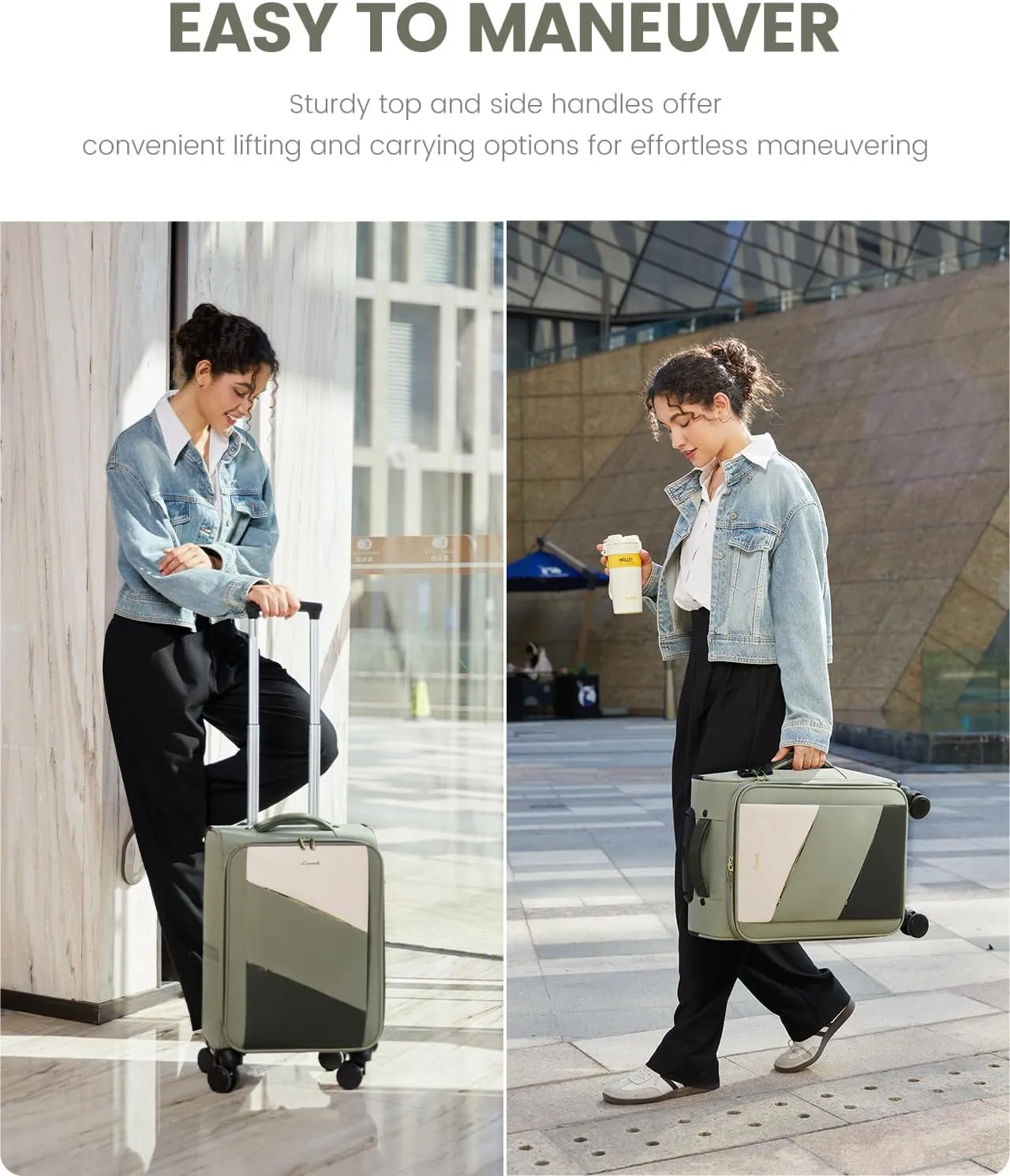 LOVEVOOK Carry On Luggage 22x14x9 Airline Approved, 20 Inch Softside Suitcases with Wheels, Lightweight Rolling Carry on Suitcase with TSA Lock, Water-Resistant Large Capacity Luggage for Women Travel