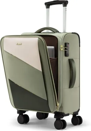 LOVEVOOK Carry On Luggage 22x14x9 Airline Approved, 20 Inch Softside Suitcases with Wheels, Lightweight Rolling Carry on Suitcase with TSA Lock, Water-Resistant Large Capacity Luggage for Women Travel