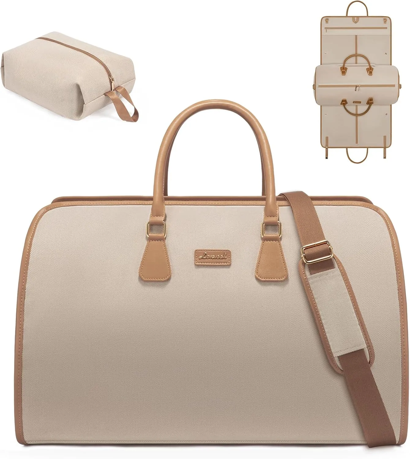 LOVEVOOK Garment Bags for Travel,3 in 1 Carry on Garment Duffle Bags for Travel with Shoe Pouch,Hanging Suitcase Suit Dress