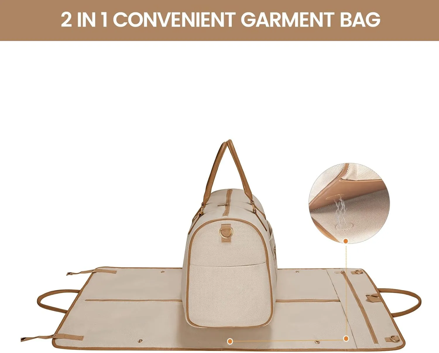 LOVEVOOK Garment Bags for Travel,3 in 1 Carry on Garment Duffle Bags for Travel with Shoe Pouch,Hanging Suitcase Suit Dress