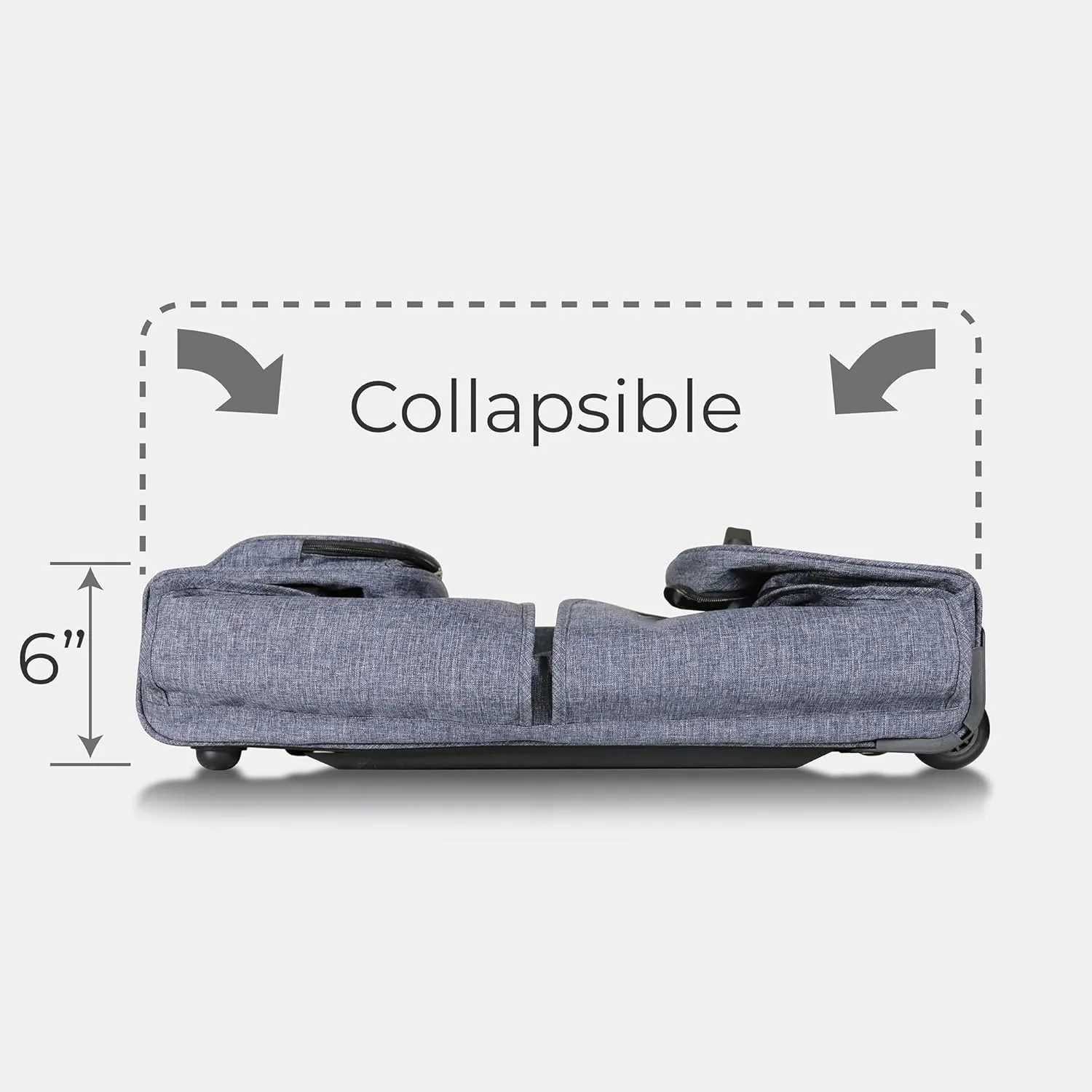 Mavii Deluxe Dance Bag with Garment Rack, 28 Inch Rolling Duffel for Competitions & Travel, Patent-Pending Stability Frames, Lightweight Aluminum Rack, Wheeled Upright Luggage, Heathered Gray
