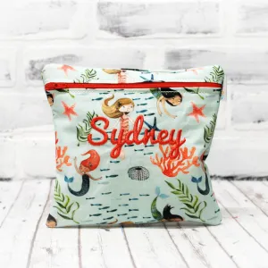 Mermaid with Shells Personalized Reusable Food Bag