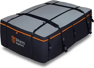 Military-Grade Waterproof Roof Bag - Rooftop Cargo Carrier – 19 Cubic Feet. (540L) with 4 Door Hooks, Zipper/Buckle Closure, Extra Strap – Black Roof Bag for Cars with or Without Rack