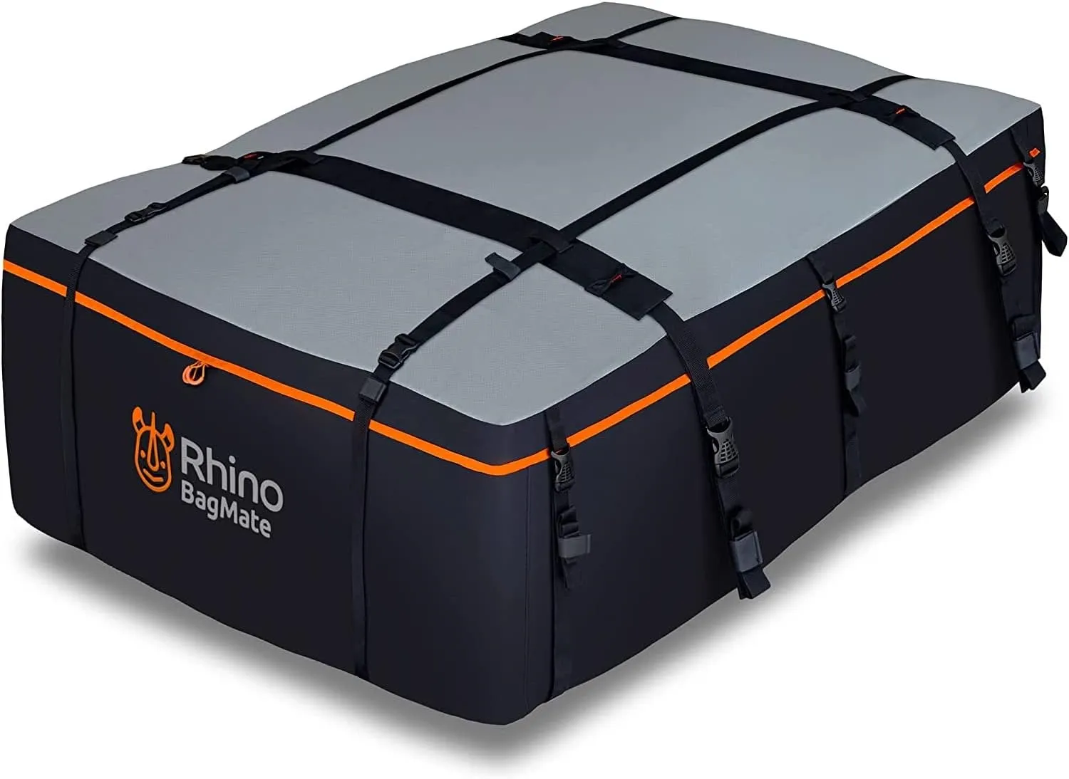 Military-Grade Waterproof Roof Bag - Rooftop Cargo Carrier – 19 Cubic Feet. (540L) with 4 Door Hooks, Zipper/Buckle Closure, Extra Strap – Black Roof Bag for Cars with or Without Rack