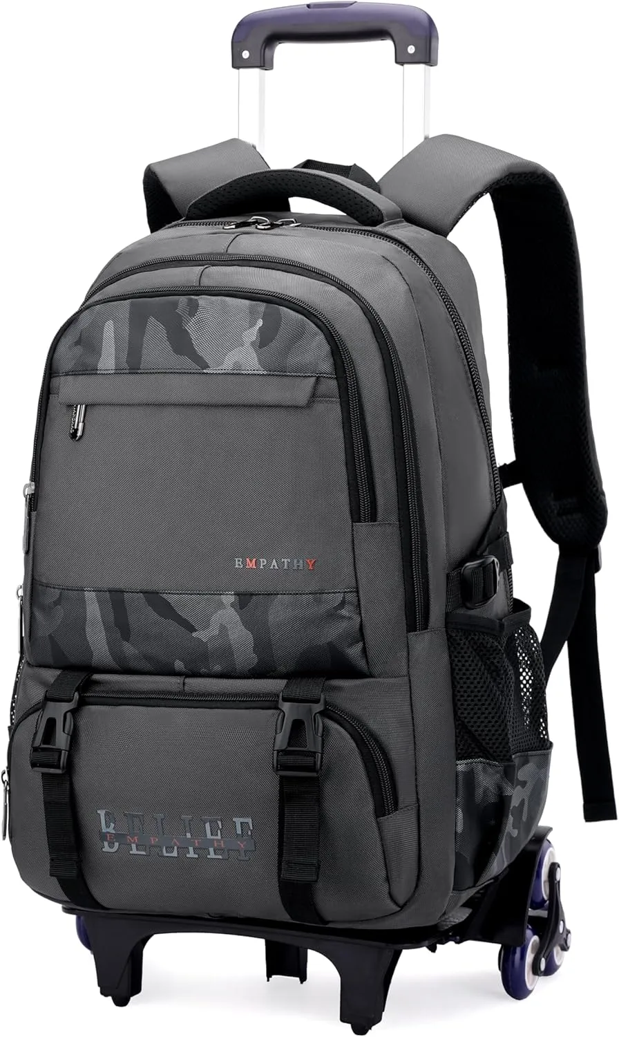MITOWERMI Backpack with Wheels for Boys Rolling Backpack Kids Carry-on Luggage Trolley Roller School Bookbag on Wheels