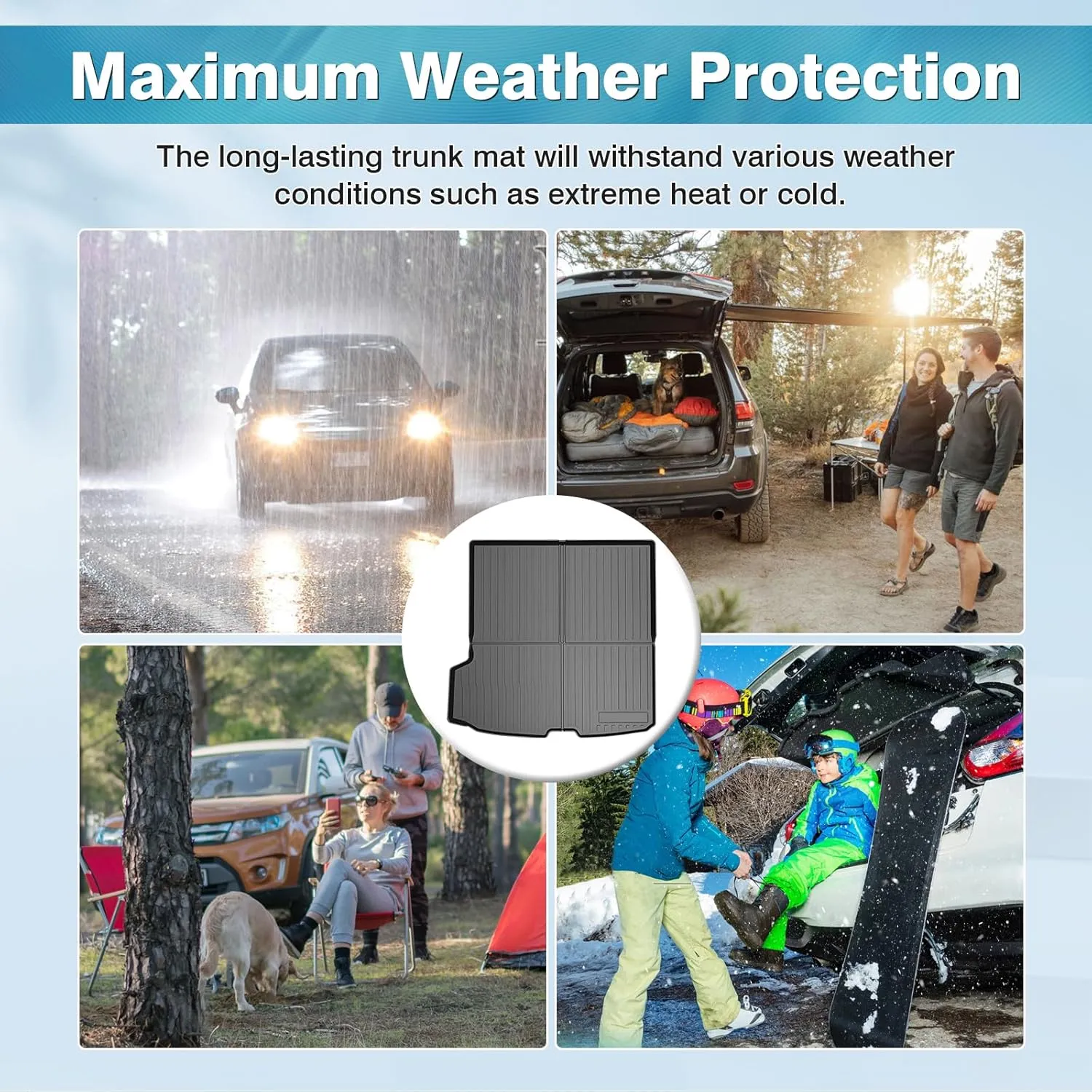 Mixsuper Custom Fit Cargo Liner for Volvo XC90 2016-2025, Trunk Liner for XC90 Accessories All Weather Cargo Mat Behind 2nd Row Anti-Slip Black