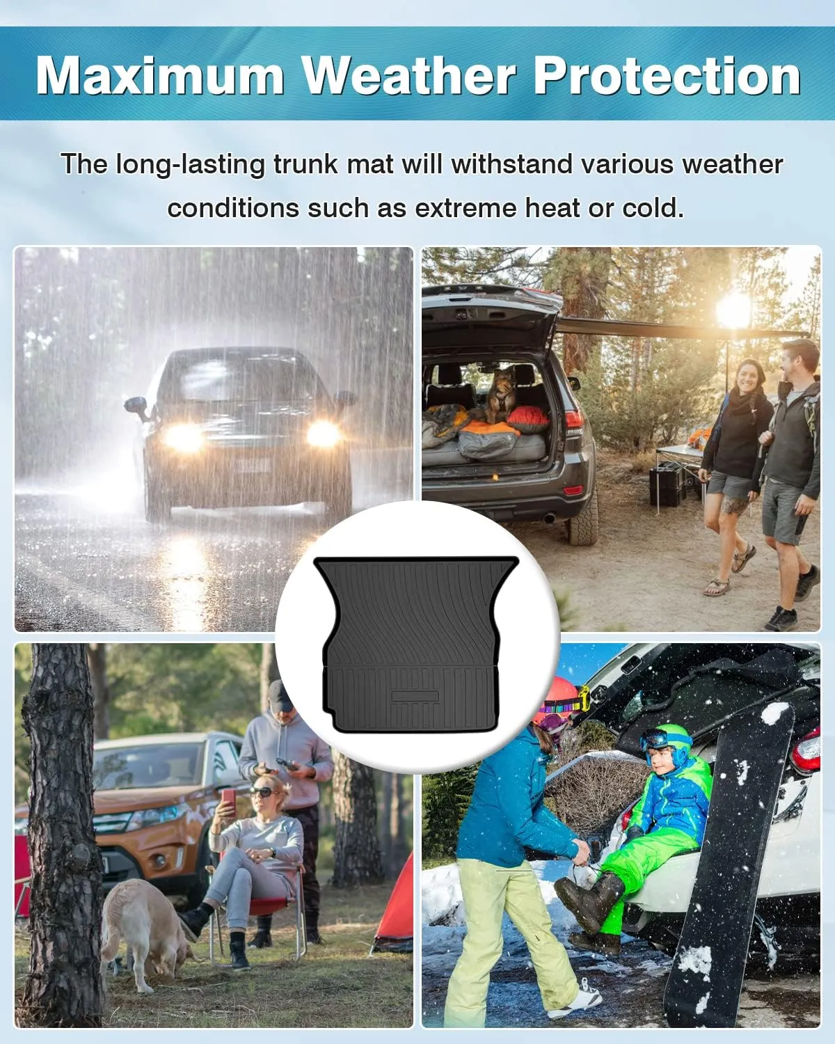 Mixsuper Custom Fit for Cargo Liner Tesla Model X 5 Passenger Trunk Mat Liner Durable All Weather Rear Trunk Floor Mat (Not Fit 6 or 7 Passenger)