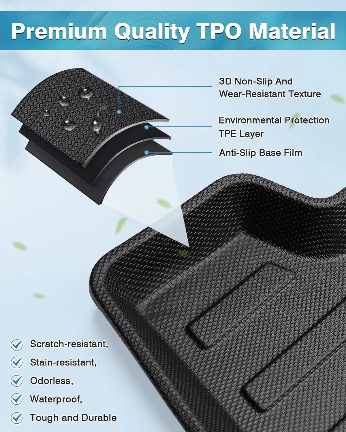 Mixsuper Custom Fit for Cargo Liner Tesla Model X 5 Passenger Trunk Mat Liner Durable All Weather Rear Trunk Floor Mat (Not Fit 6 or 7 Passenger)