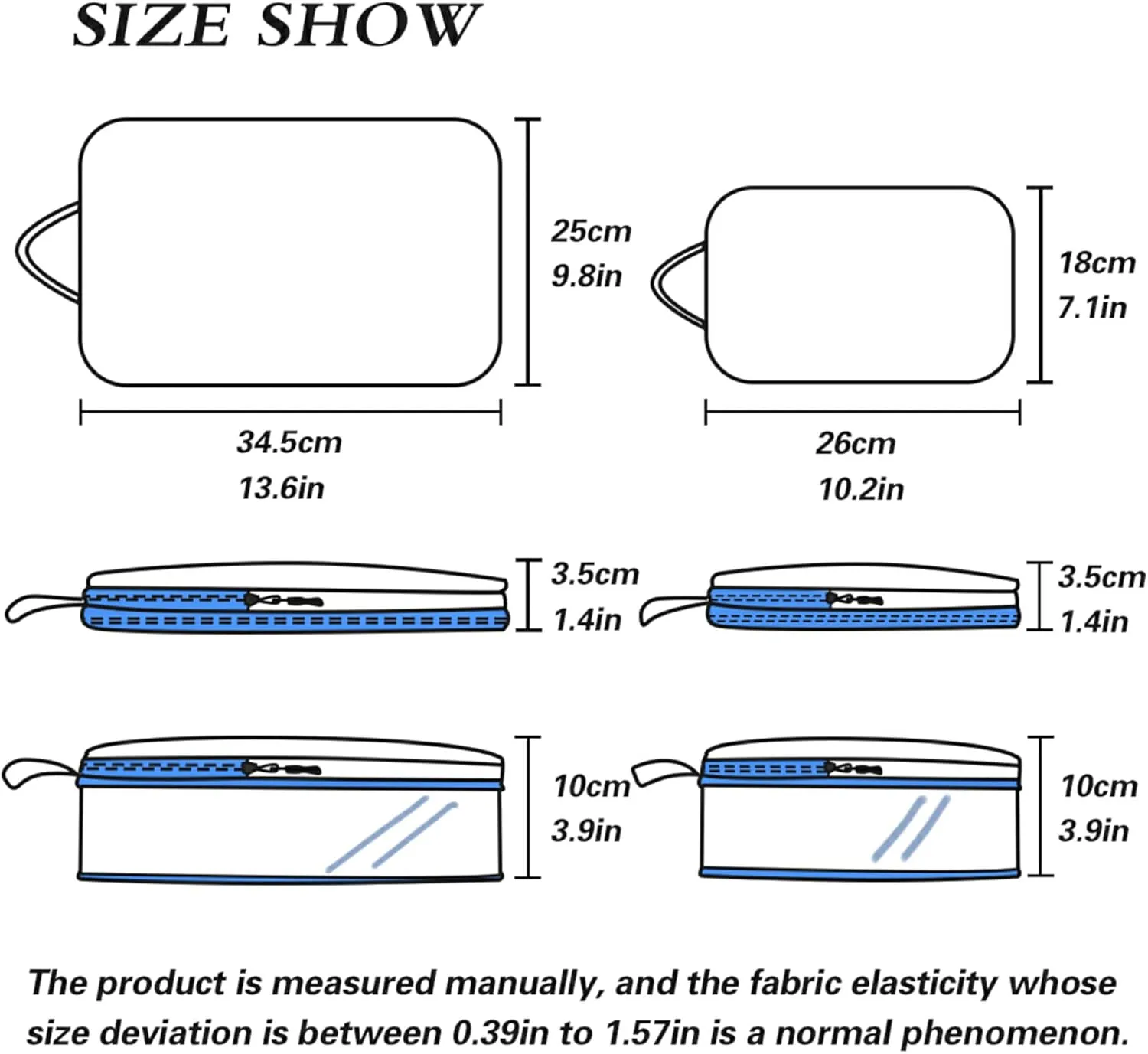 MNSRUU Packing Cubes Magic Disk Compression Luggage Cubes Packing Bags Travel Organizer for Suitcases, 3 PCS