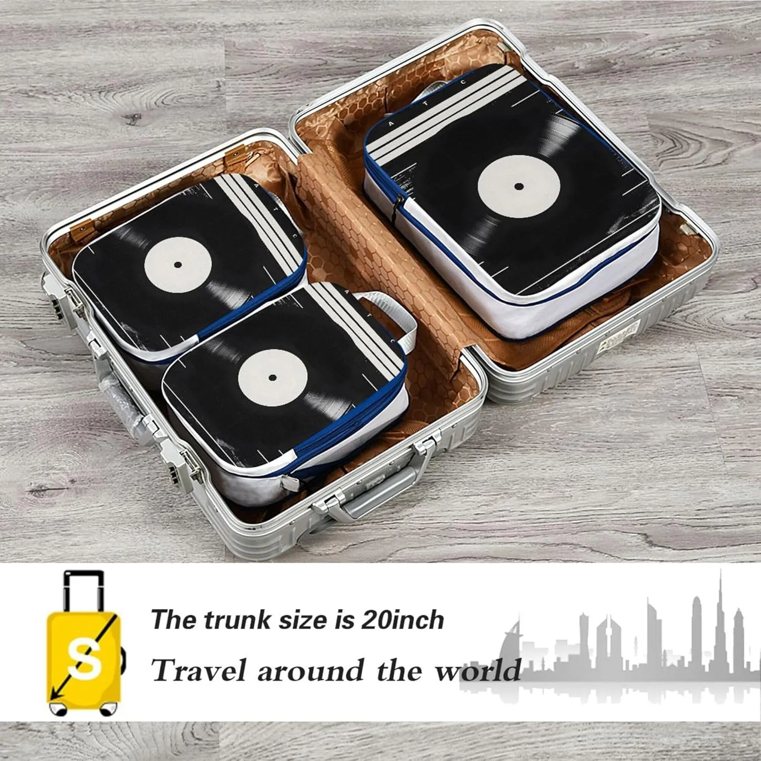 MNSRUU Packing Cubes Magic Disk Compression Luggage Cubes Packing Bags Travel Organizer for Suitcases, 3 PCS