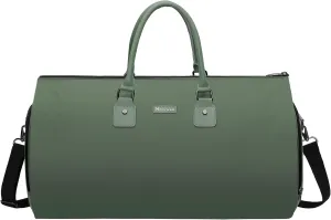 Modoker Convertible Garment Bags for Travel, Carry on Garment Duffel Bag for Women Men Weekender - 2 in 1 Hanging Suitcase Suit Travel Bags, Green