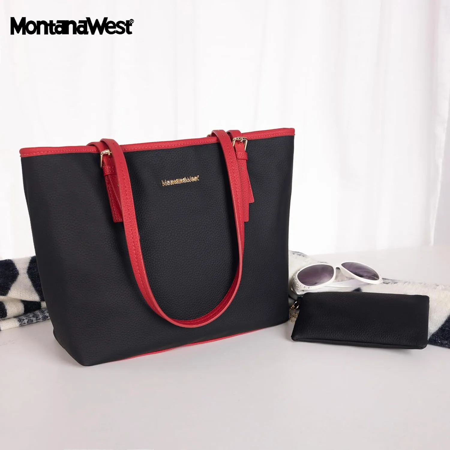 Montana West Tote Bags Vegan Leather Purses and Handbags for Women Top Handle Ladies Shoulder Bags