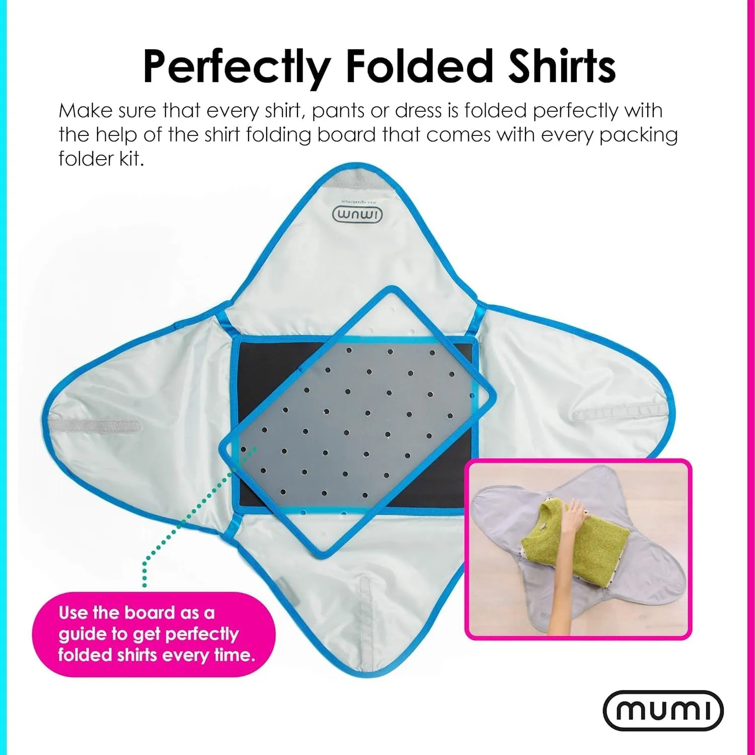 MUMI Design Travel Garment Bag Clothes Folder – 14.5” x 10.5” Packing Bag & Organizer for Luggage | Large-Capacity, Anti-Wrinkle Garment Bags for Travel, Carry-On Suitcases & Clothing Storage (Pink)