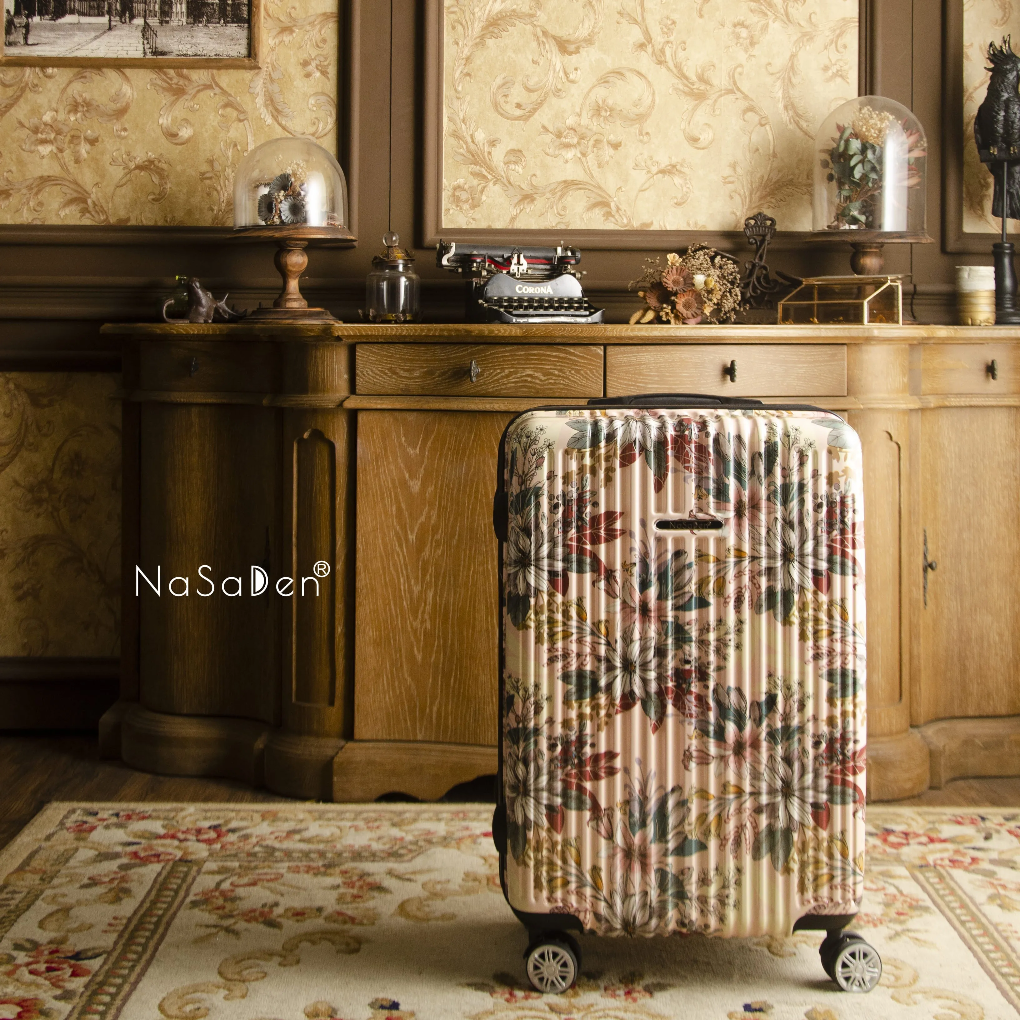 NaSaDen [ Floral Pink ] 22" Carry on/ 26" Checked/ 29" Checked Zipper Luggage In Stock