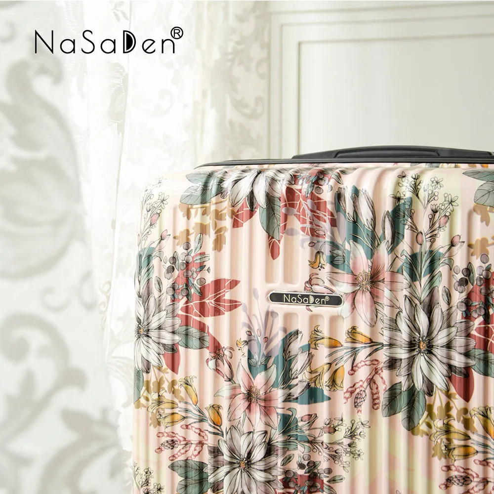 NaSaDen [ Floral Pink ] 22" Carry on/ 26" Checked/ 29" Checked Zipper Luggage In Stock