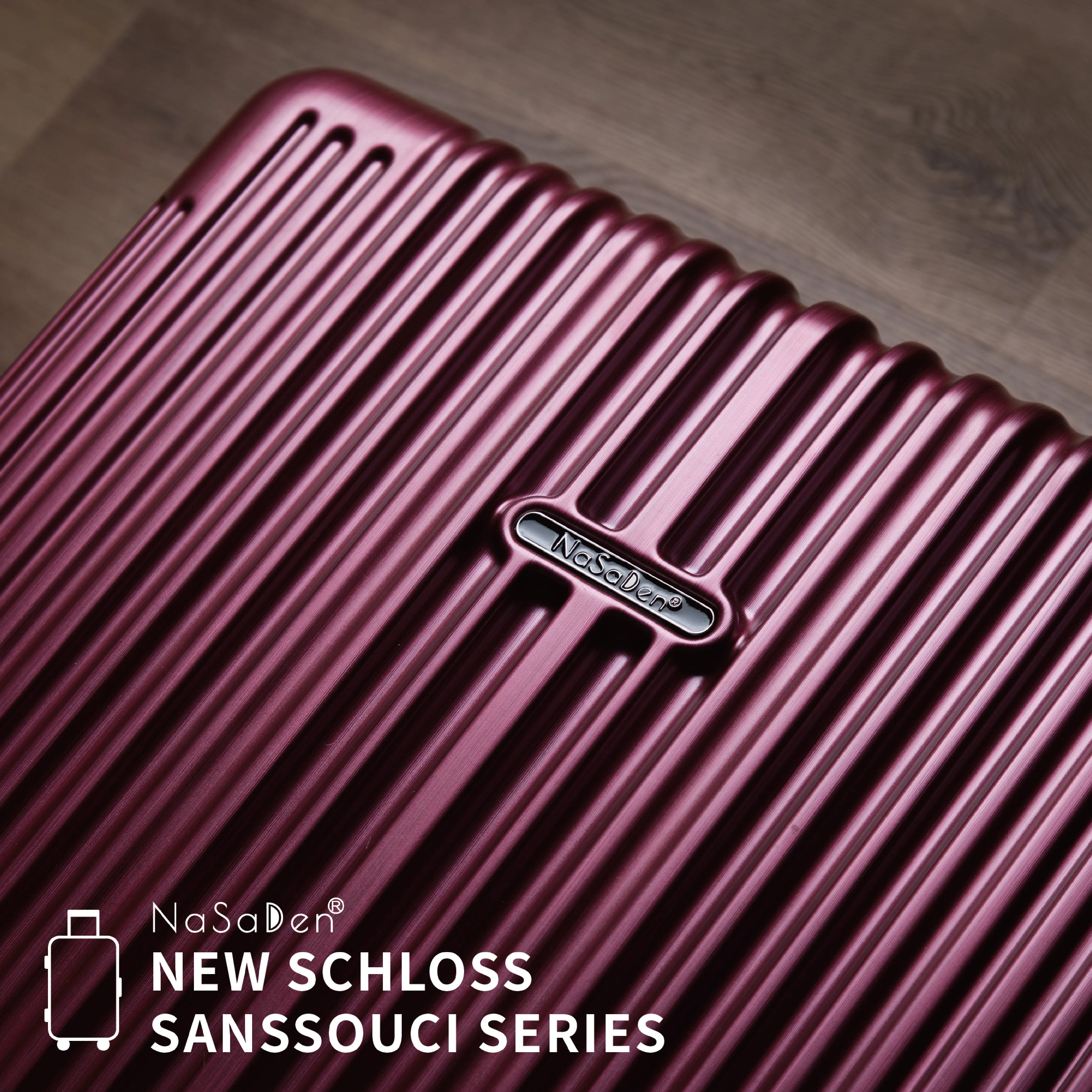 【NaSaDen】Classic Burgen Red 22" Carry-on / 26" / 29" Checked Zipper Luggage