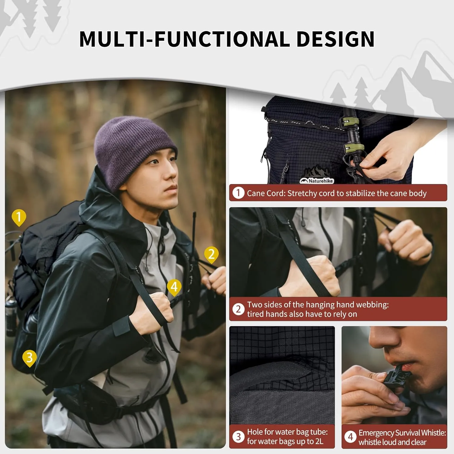 Naturehike Hiking Backpack, 30 5L Travel Backpack with Macromolecule Fabric, Hiking Daypack with AIR Backpack System for Women Men