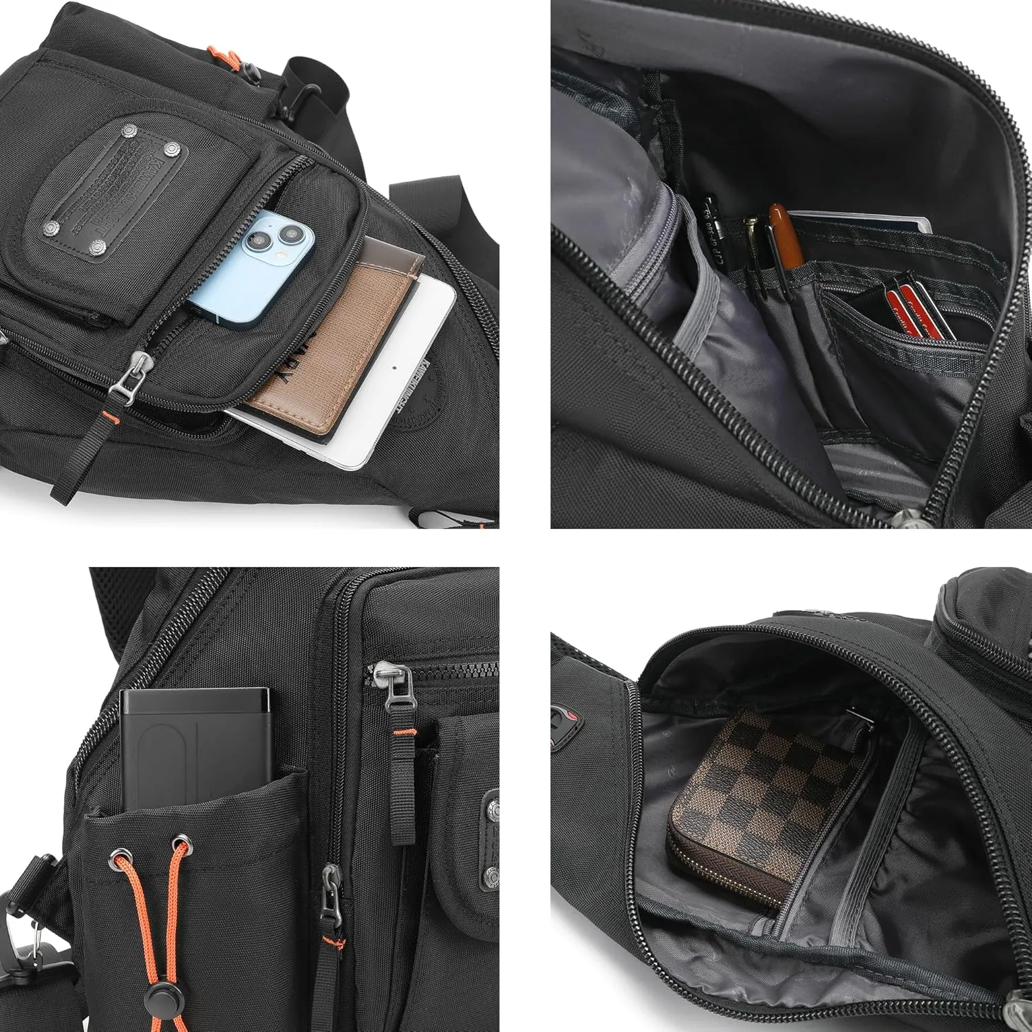 NICGID Sling Bag Backpack, 13.3'' 14.1'' Laptop Bag Crossbody Shoulder Chest Backpacks Travel Outdoors for Men Women