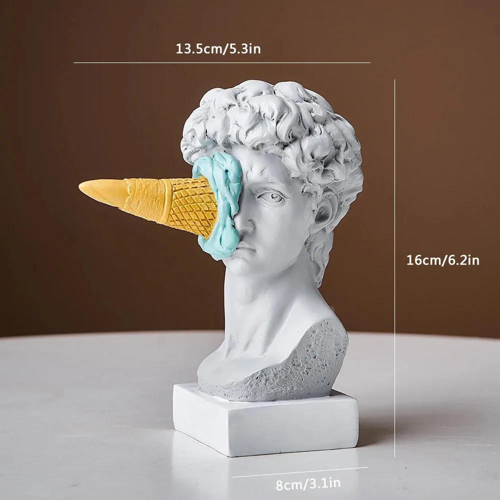 Nordic Character Sculpture Crafts Creative Ice Cream David Plaster Statue Resin Art Wine Cabinet Home Living Room Decoration