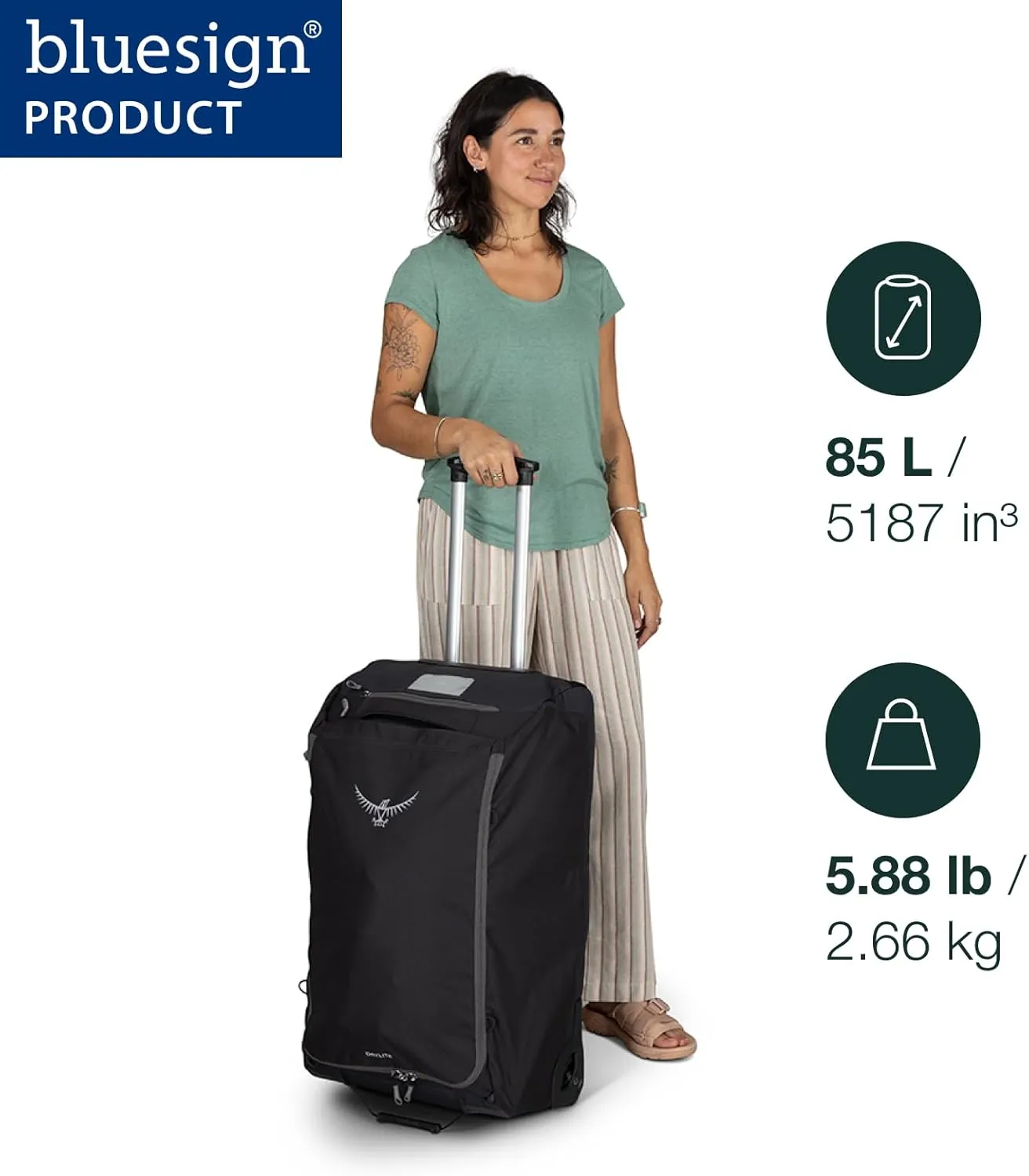 Osprey Daylite 85L Wheeled Duffel Bag, Night Shift Blue
