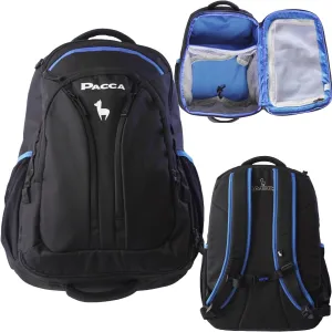 Pacca Light Travel Backpack Suitcase (Black/Blue) | 25L Carryon Luggage, Fits Under Seat | TSA, Airport, Airline Flight Approved Personal Item Under 18x14x8 | Weekend Overnight Bag