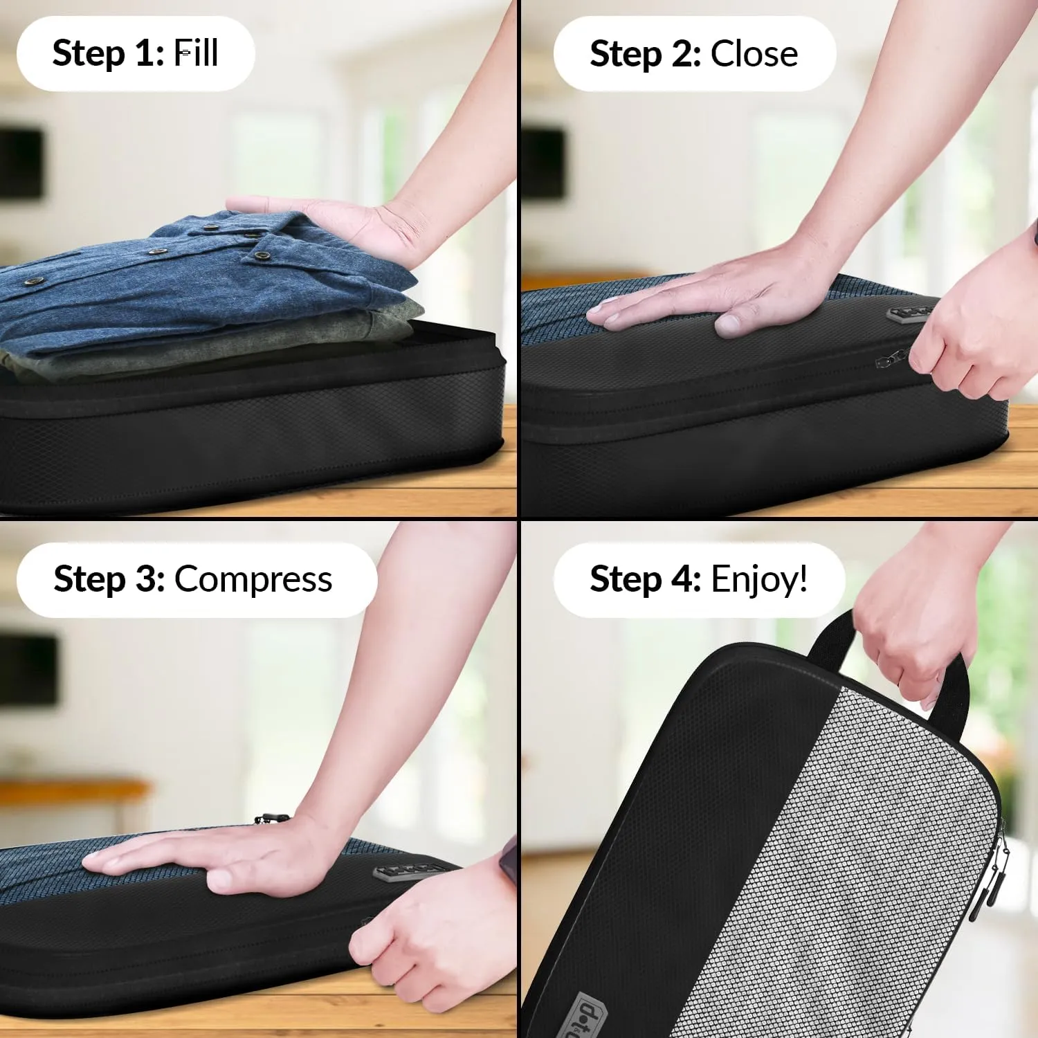 Packing Compression Cubes - 5pc Compression Packing Cubes Travel - Efficient Packing Cubes Compression and Ultimate Compression Packing Cubes for Carry On - Compression Cubes for Ultimate Space-Saving