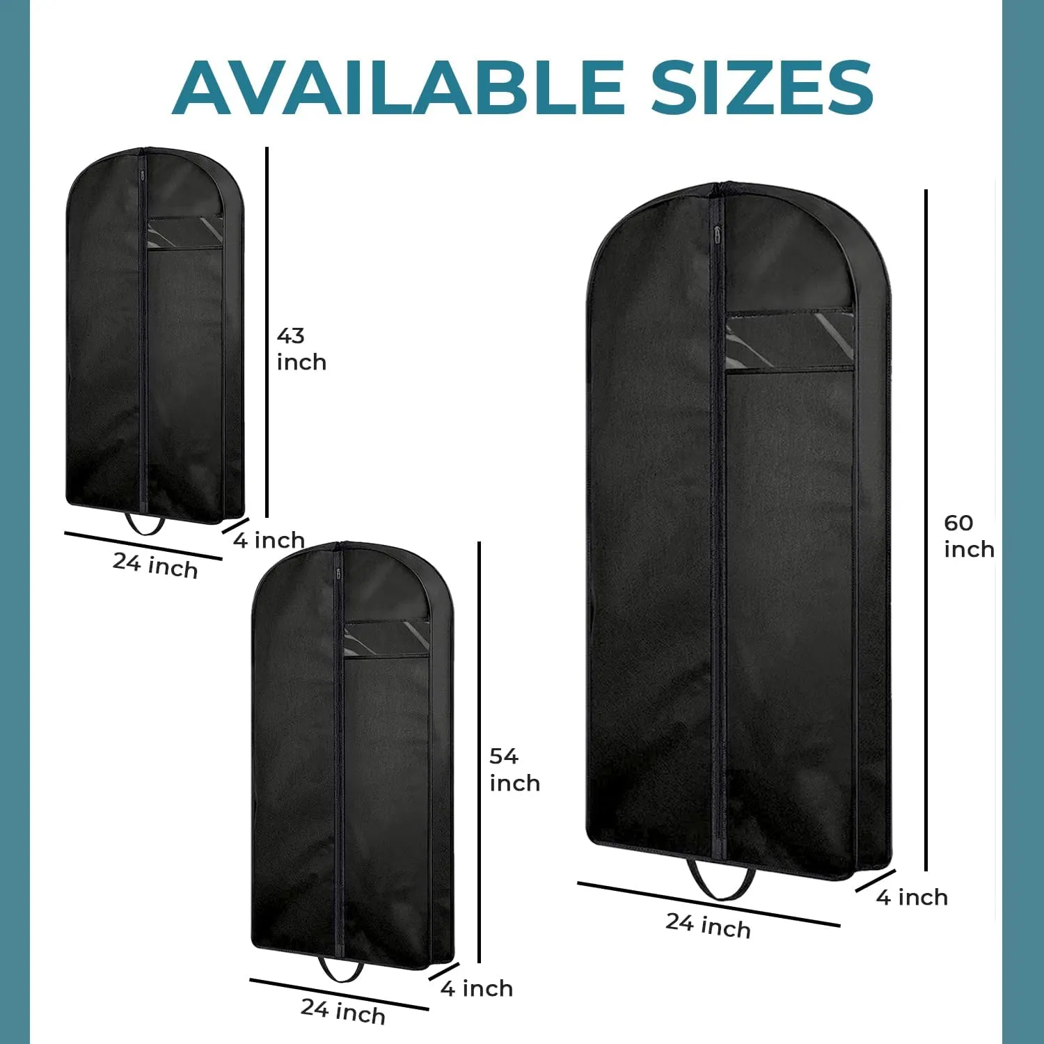 Personalized Passion Garment Bags for Men & Women - Perfect Sized 43” Suit Cover for Travel and Storage - Custom Name Gusseted Travel Garment Hanging Bag for Suit Coat, Dresses, Shirts, Jackets