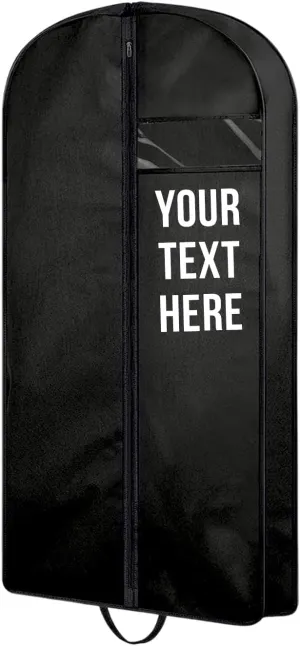 Personalized Passion Garment Bags for Men & Women - Perfect Sized 43” Suit Cover for Travel and Storage - Custom Name Gusseted Travel Garment Hanging Bag for Suit Coat, Dresses, Shirts, Jackets