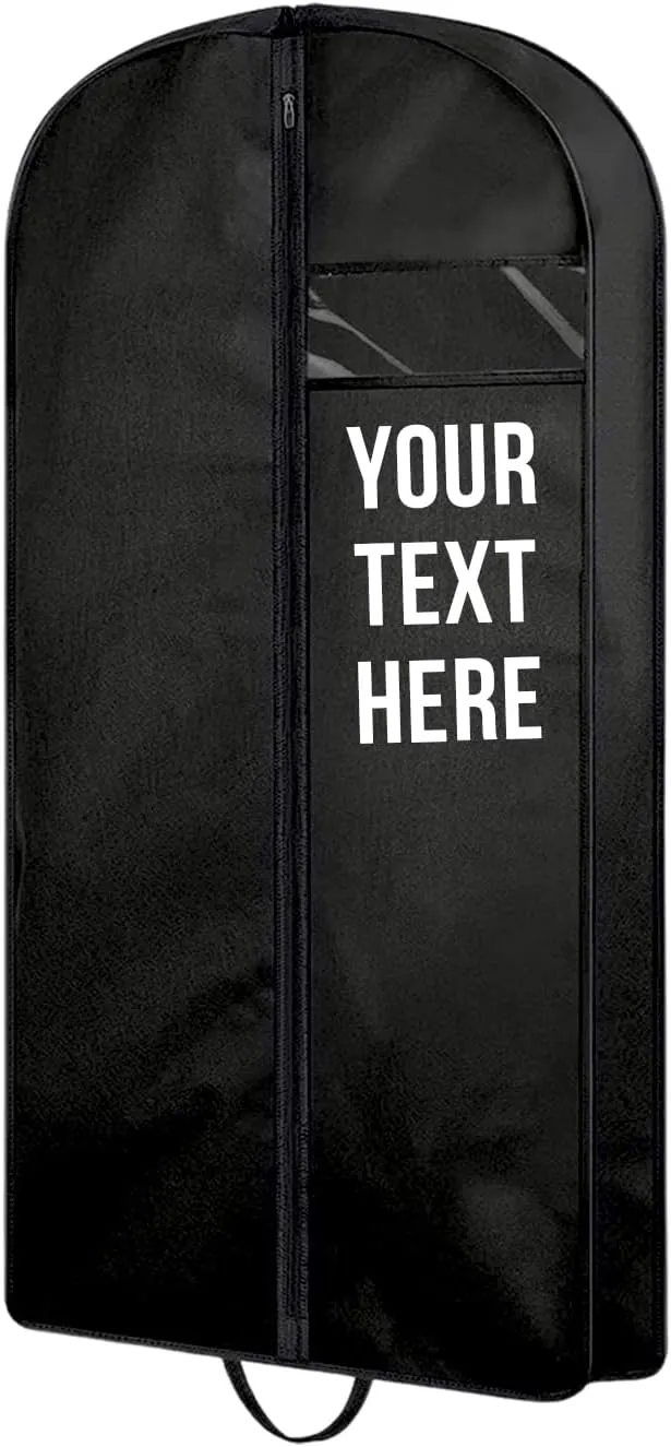 Personalized Passion Garment Bags for Men & Women - Perfect Sized 43” Suit Cover for Travel and Storage - Custom Name Gusseted Travel Garment Hanging Bag for Suit Coat, Dresses, Shirts, Jackets