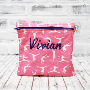 Personalized Pink Gymnastics Reusable Food Bag