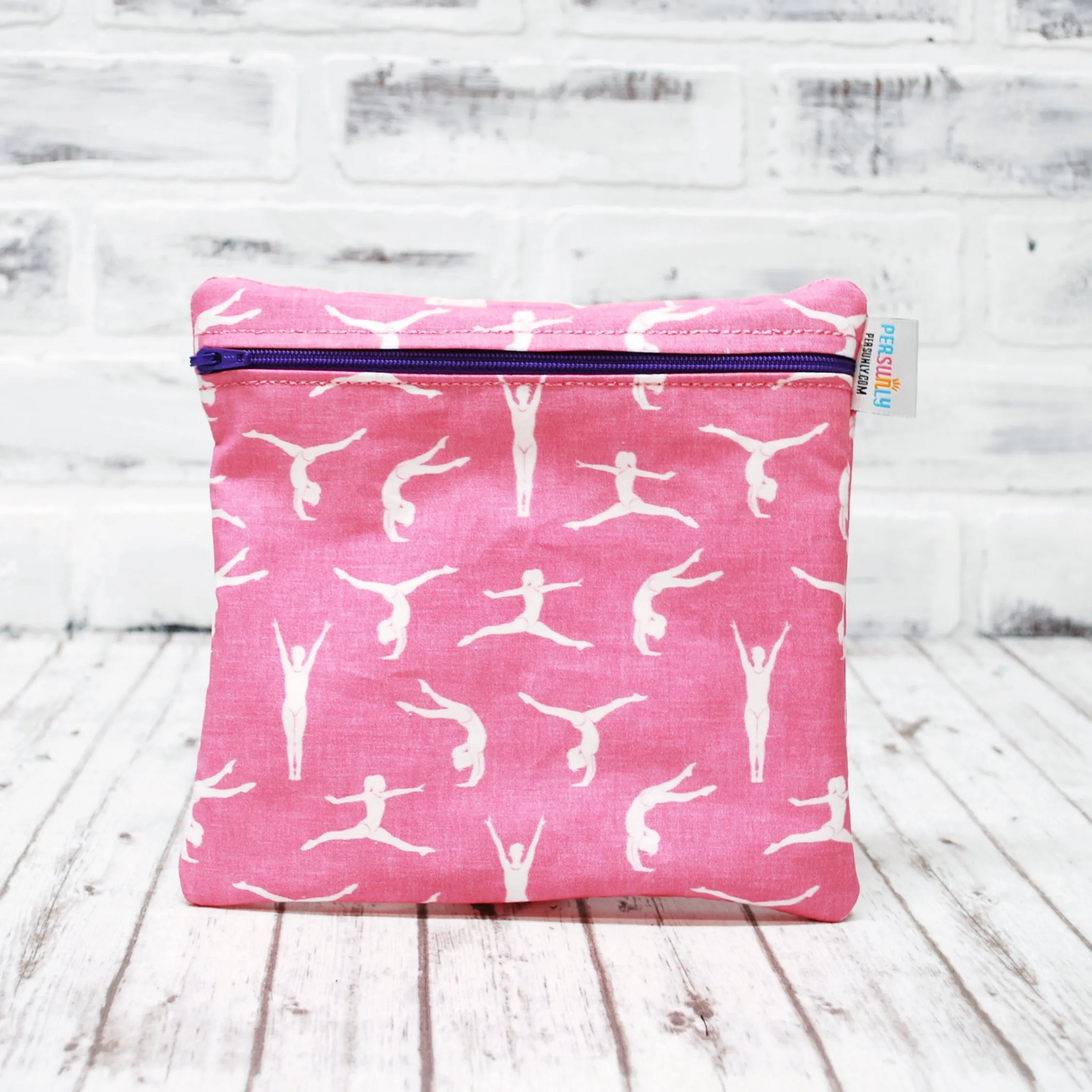 Personalized Pink Gymnastics Reusable Food Bag