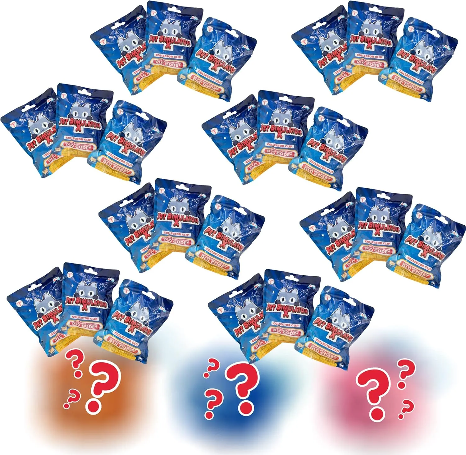 PET Simulator X - Mystery Pet Minifigure Toys with Collector Clip - Blind Bags 24 Pack Box and Chance of DLC Code - Surprise Collectable