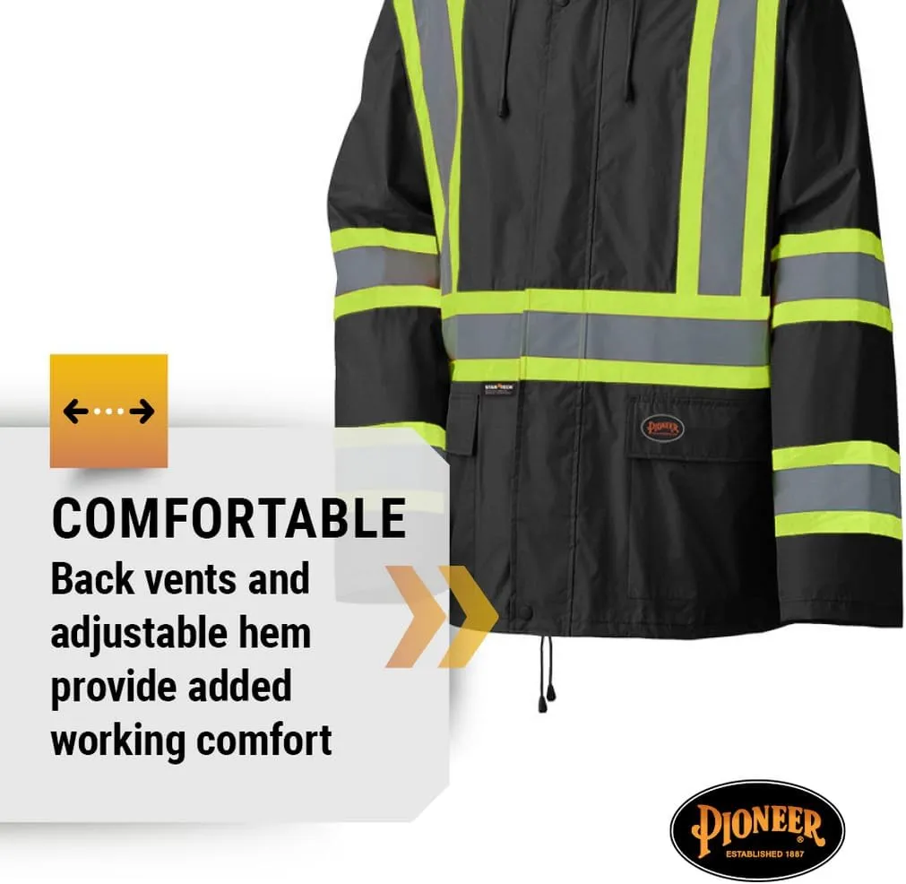 Pioneer Hi Vis Lightweight Waterproof Safety Rain Suit - Reflective Work Rain Gear for Men and Women