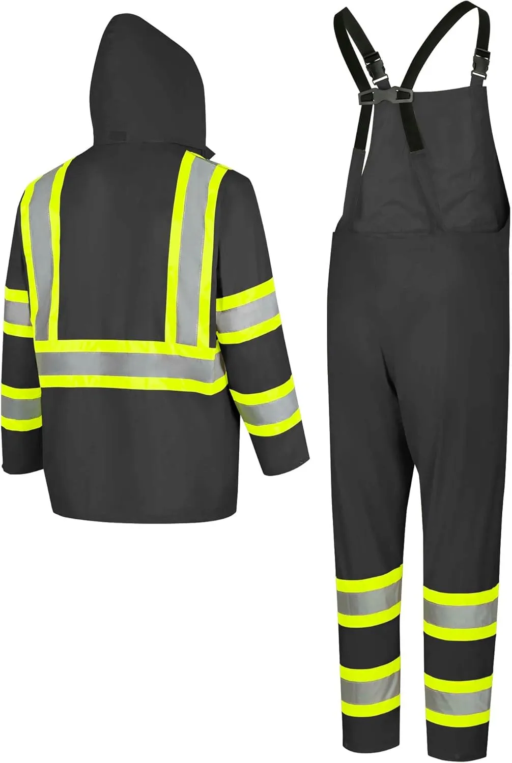Pioneer Hi Vis Lightweight Waterproof Safety Rain Suit - Reflective Work Rain Gear for Men and Women