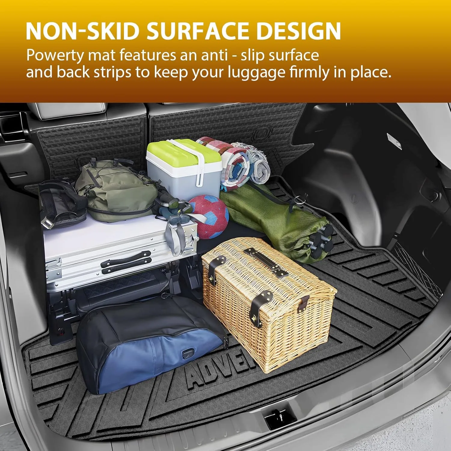 Powerty Cargo Mats with Backrest Mat for Toyota RAV4 2019-2025 Accessories(Include Hybrid&Gasoline), All Weather TPE Cargo Trunk Liners with Seat Back Mat Replacement for RAV4 (Trunk Mat Backrest Mat)