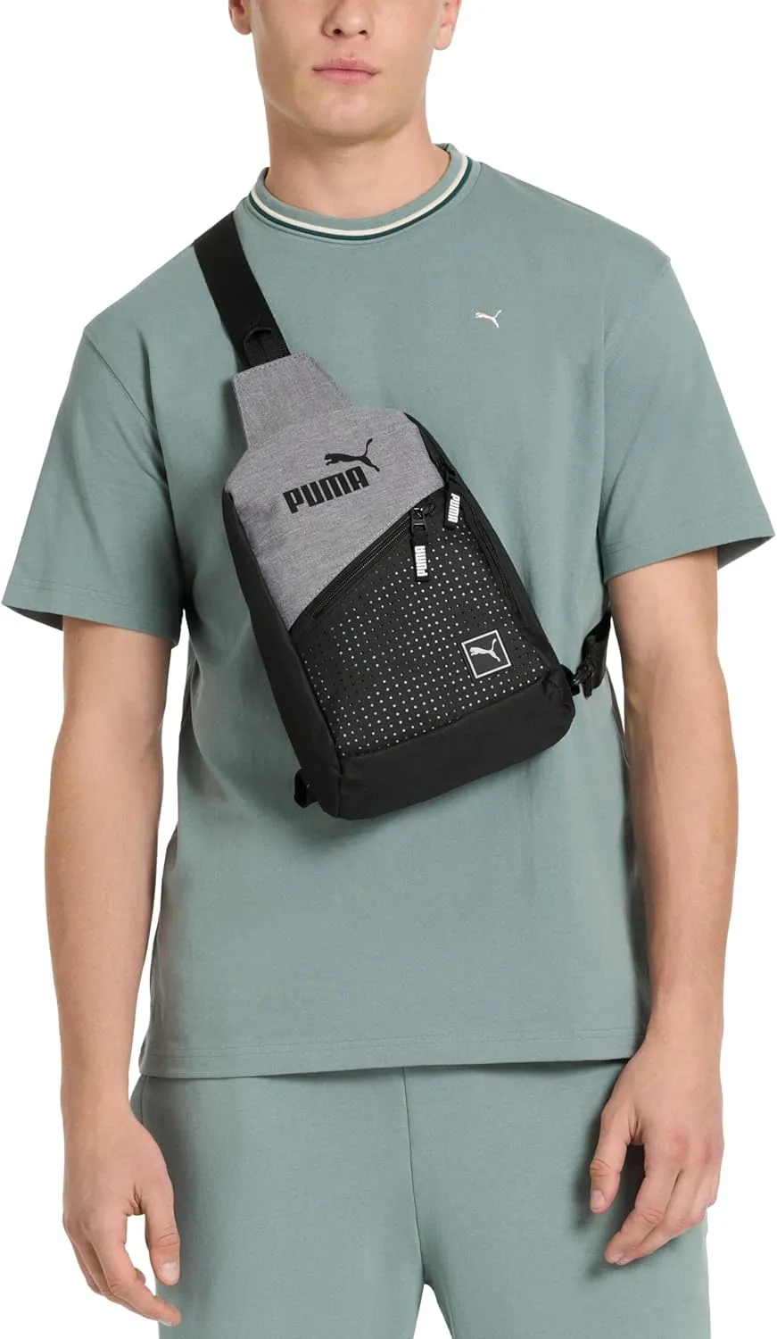 PUMA EVERCAT SIDEWALL SLING BACKPACK, One Size, Heather Grey