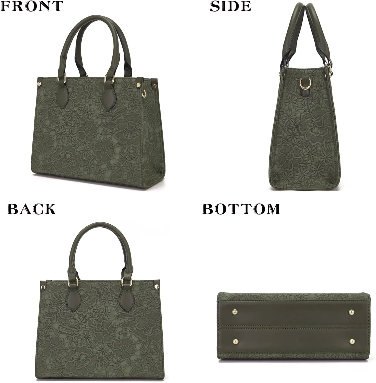 Qiyuer Medium Handbags For Women Vegan Leather Purses Set Satchel Tote Bags With Matching Wallet 2pcs