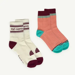 Rad Mama Crew and Berry Stripe Sock Pack