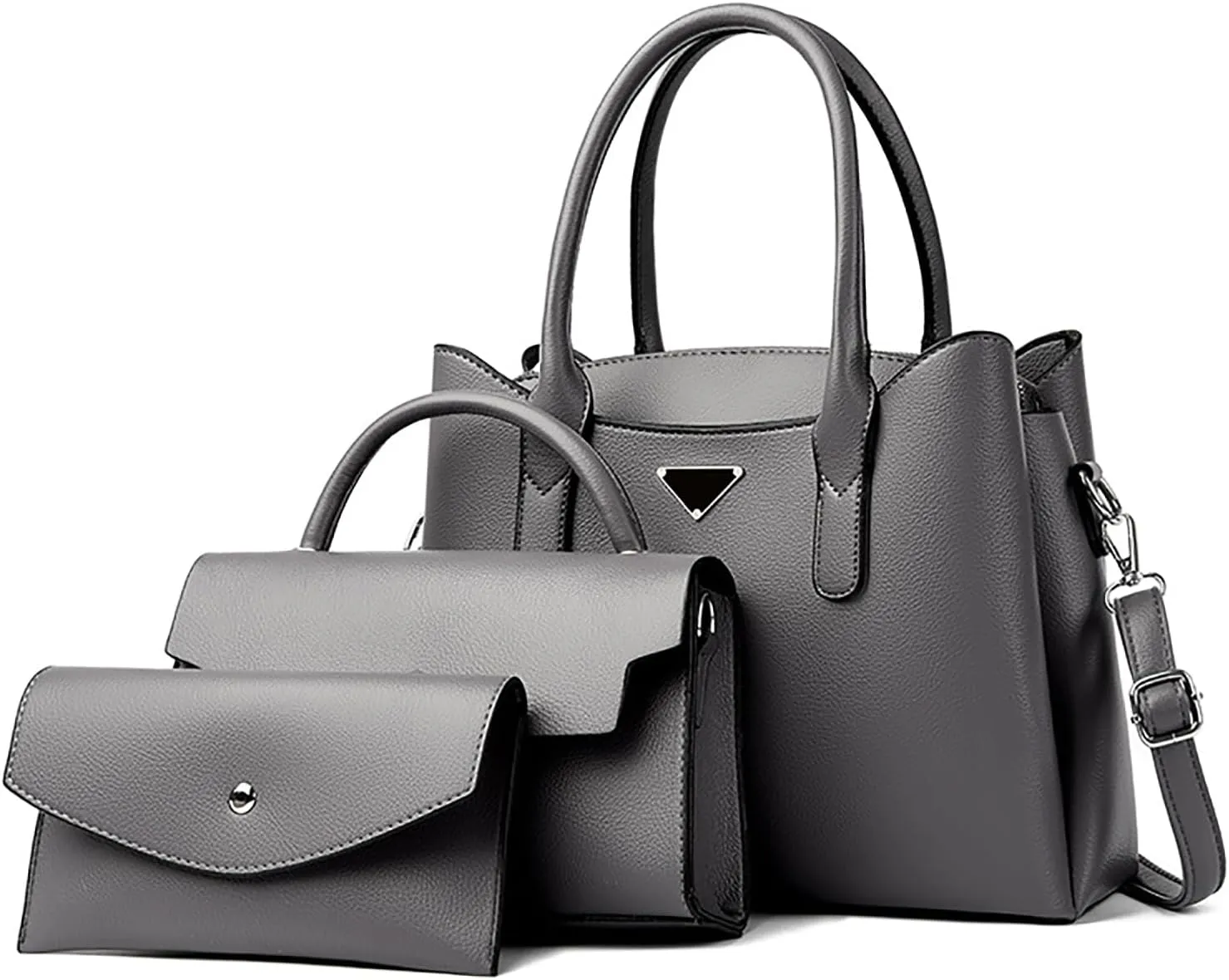 Real Genuine Leather Versatile 3-Piece Handbag Set For Women Tote Bag With Matching handbag and Clutch For Women