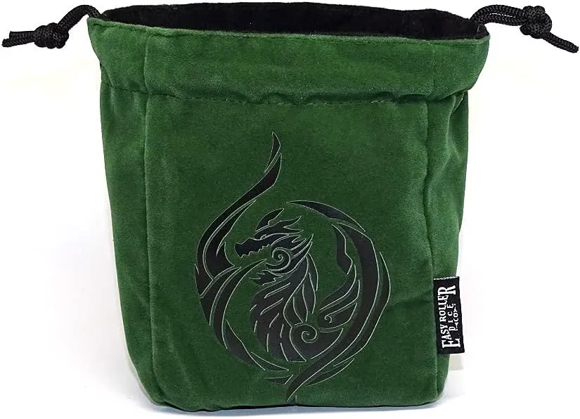 Reversible Large Microfiber Dice Bag – Self Standing and Holds over 250 Polyhedral Dice with Drawstring Tie – Multiple Designs Available (Dragon's Breath)