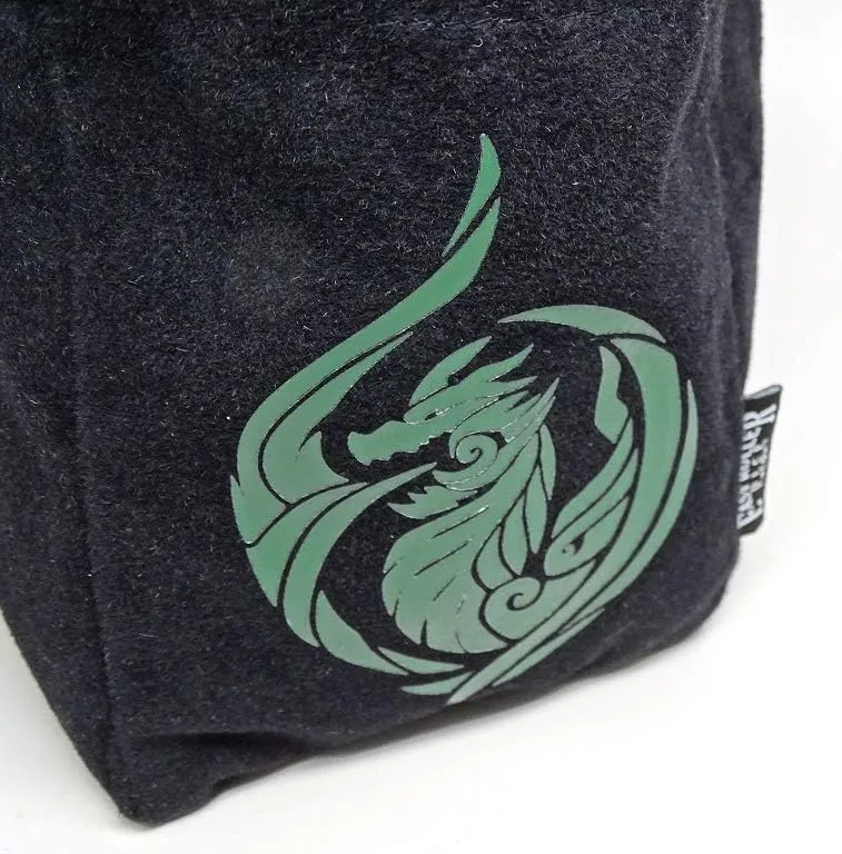 Reversible Large Microfiber Dice Bag – Self Standing and Holds over 250 Polyhedral Dice with Drawstring Tie – Multiple Designs Available (Dragon's Breath)