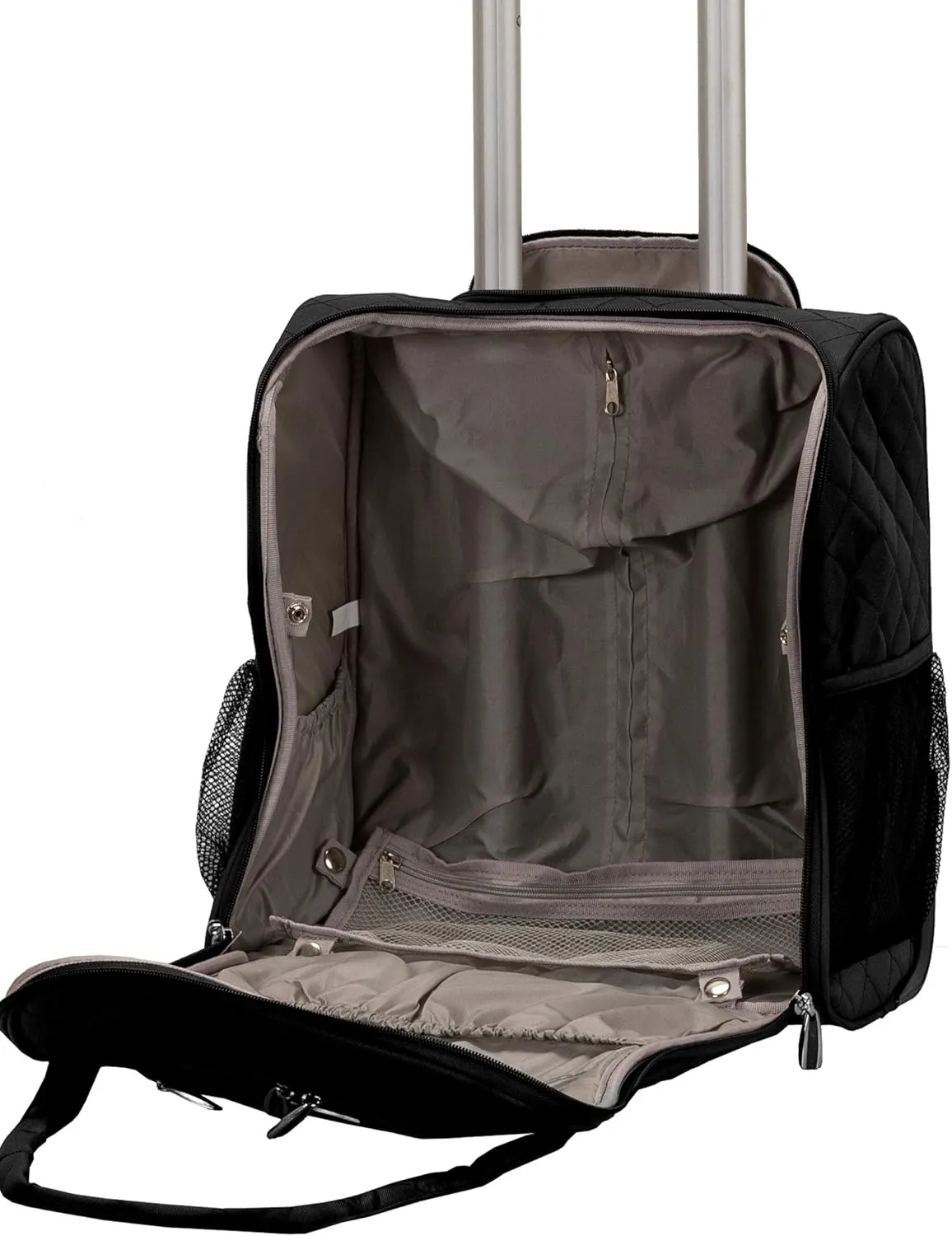 Rockland Melrose Upright Wheeled Underseater Carry-On Luggage, Black, 15-Inch
