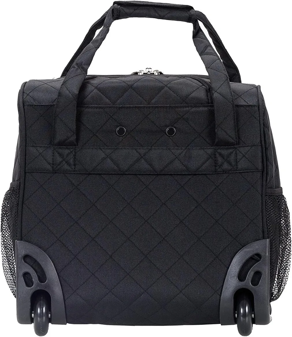 Rockland Melrose Upright Wheeled Underseater Carry-On Luggage, Black, 15-Inch