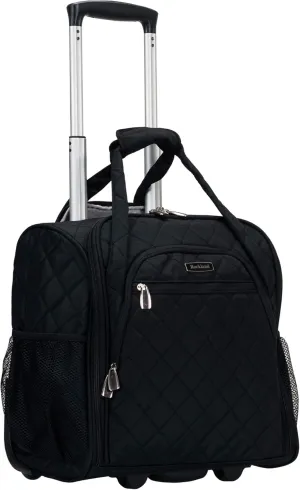 Rockland Melrose Upright Wheeled Underseater Carry-On Luggage, Black, 15-Inch