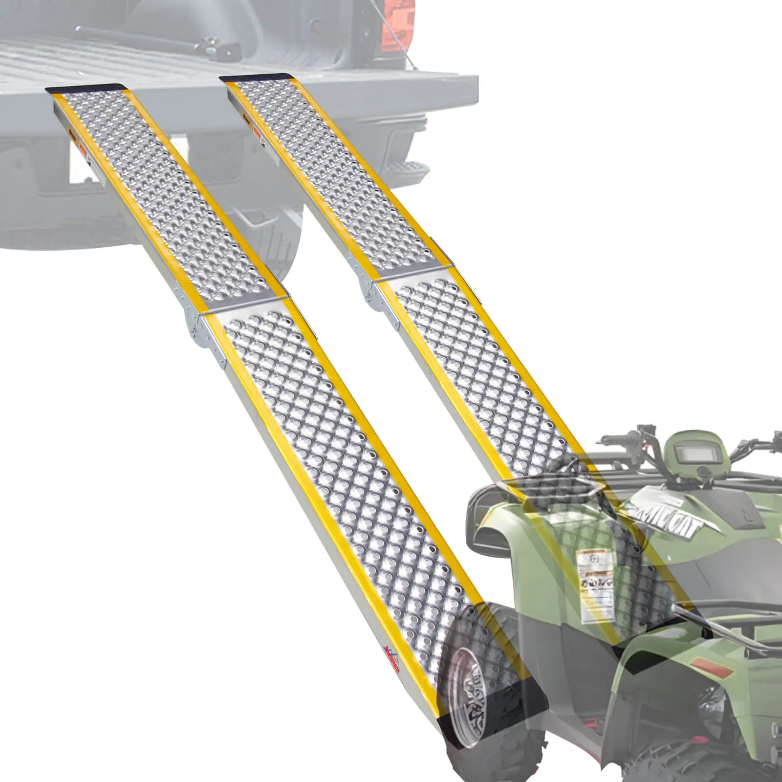 Ruedamann Aluminum Loading Ramp,600 lbs Capacity, 78.7" L Foldable Motorcycle Ramp，Portable ATV, UTV Ramps for Dirt Bikes, Quads, Lawn Mowers, Snow Blowers，Perfect for Trailers and Sheds